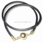 Genuine Leather Cord Bracelet with Alloy Clasp