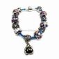 Pandora Bracelet Made of Braided PU Cord, Glazed and Alloy Charms small pictures