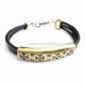 Trendy Bracelet with Antique Brass Plating Made of Leather and Alloy small pictures