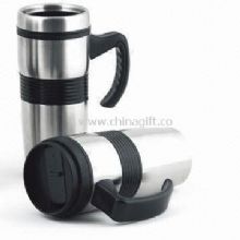 16oz Tumbler with Black Rubber Ribbed Grip Made of Stainless Steel Outer China