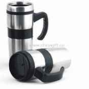 16oz Tumbler with Black Rubber Ribbed Grip Made of Stainless Steel Outer