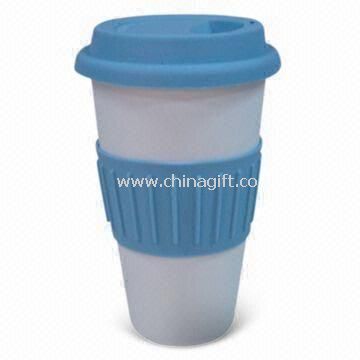 Double Wall Thermal Porcelain Mug with Silicone Lid