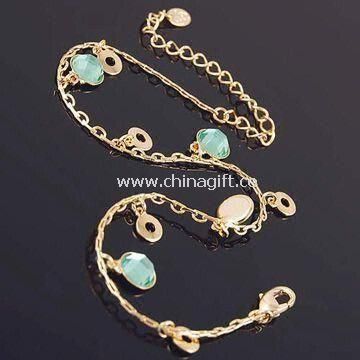 Fashion Bracelet with Gold Plating and Zircon Decoration