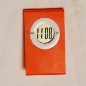 LCD clock with name-card holder