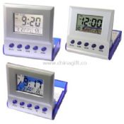 LCD clock with Business card holder