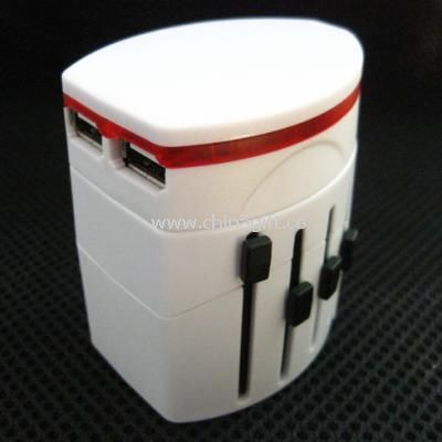 Dual USB world travel adapter