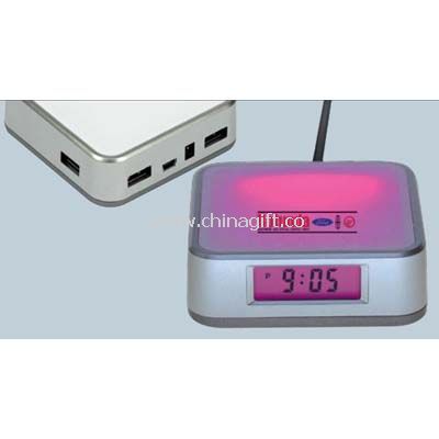 LCD clock with USB Hub