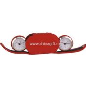 leather table clock