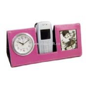 table clock with phone holder and photo frame