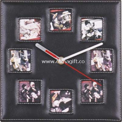 photo frame leather table clock