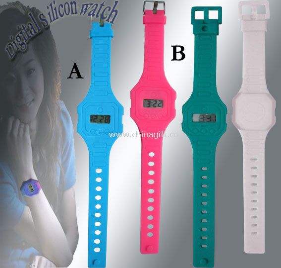 Digital silicone watch