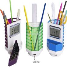 USB Hub pen holder with Clock China