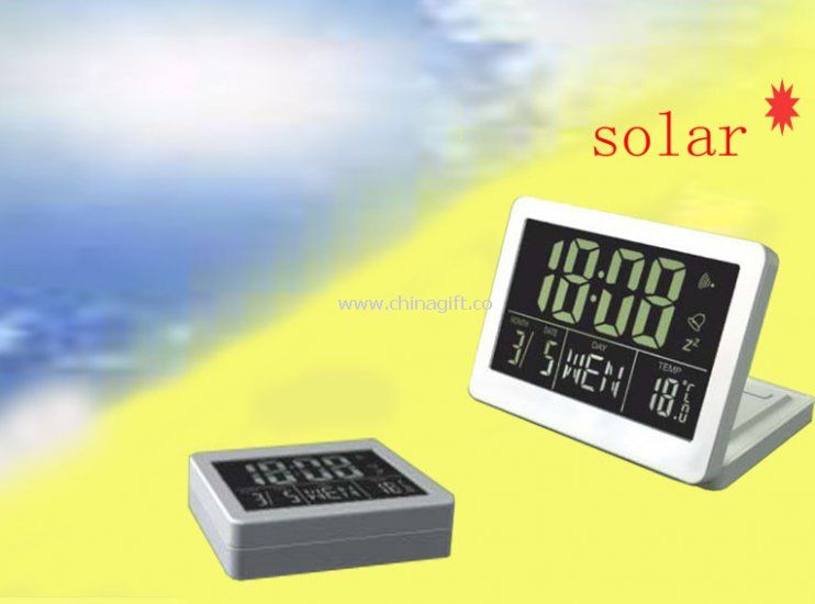 Solar LED Foldable Clock