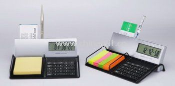 Clock Calculator with Pen and memo holder China
