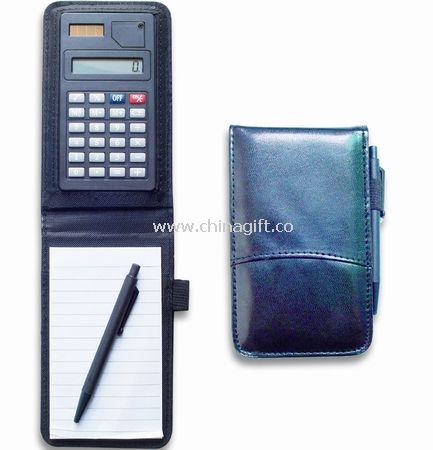 Jotter pad with 8 digital solar calculator