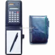 Jotter pad with 8 digital solar calculator