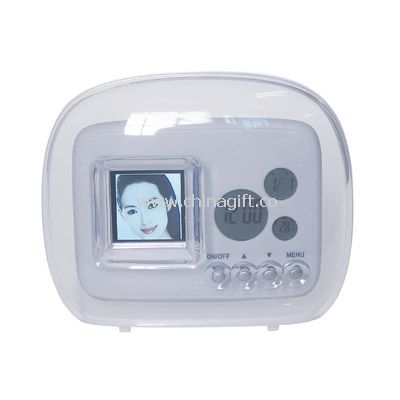 Mini digital photo frame with Clock