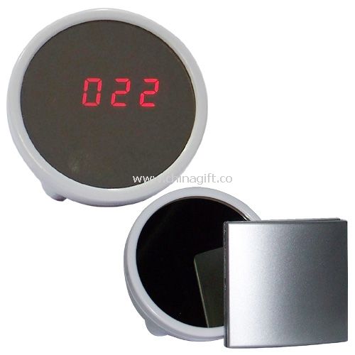 LED mirror alarm clock