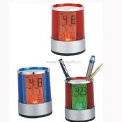 Colorful permanent clock with pen holder