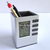 Music Alarm LCD clock with pen holder