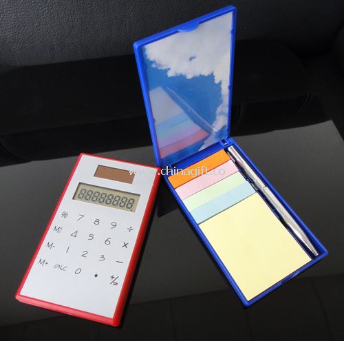 Solar calculator with note pad