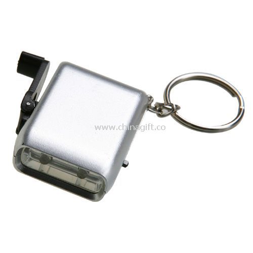 Mini hand flashlight with keyring