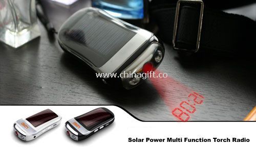 Solar Power Flashlight with Time Projector