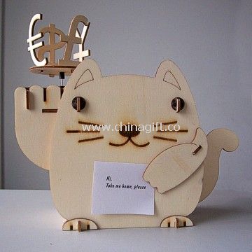 Plywood Solar Fortune Cat