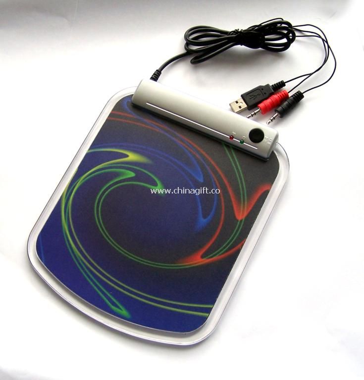 USB Mouse Pad with Microphone and earphone