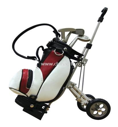 Pull-cart style golf pen holder