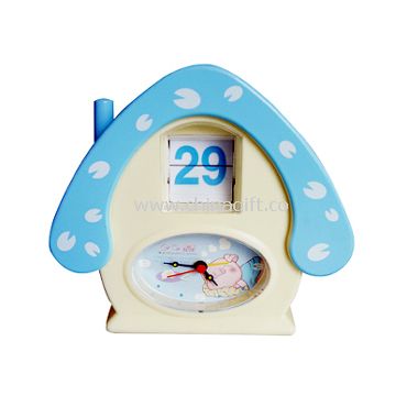 House shape Calendar Alarm Clock
