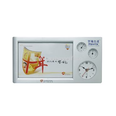 Photo Frame Clock With Thermometer and Hygrometer
