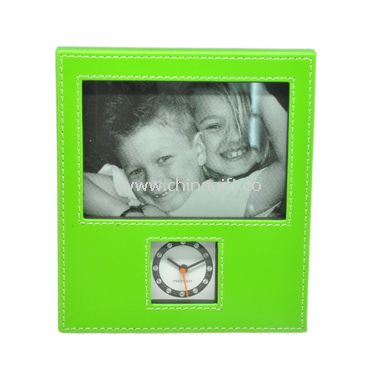 Leather Photo Frame Clock