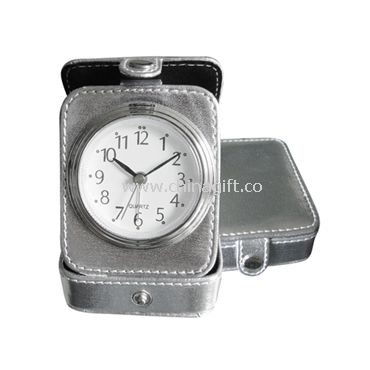 Leather Travel Clock with Alarm
