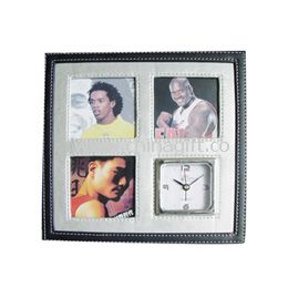 PU Leather Photo frame Alarm Clock