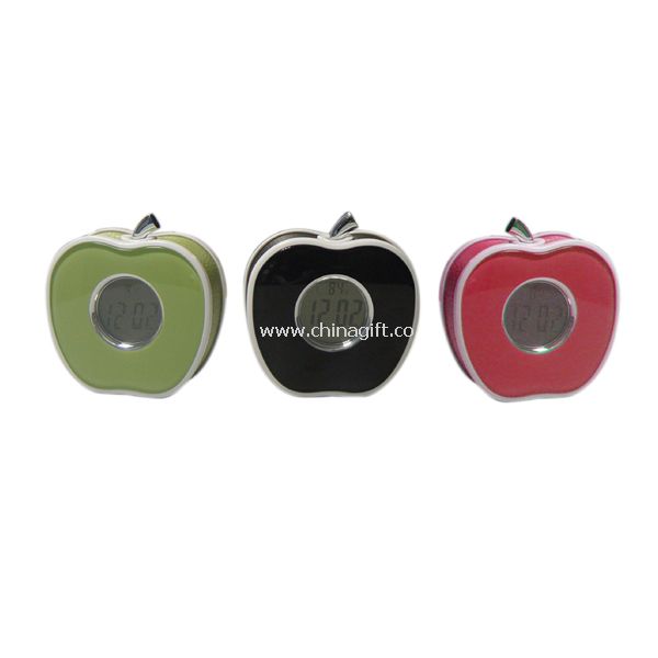 Digital alarm clock in apple shape design