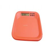 Desktop LCD clock with stationary tray