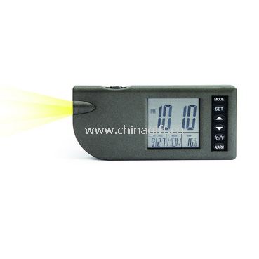 Digital indoor weather station clock with torch