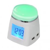 LED Desk clock with USB hub