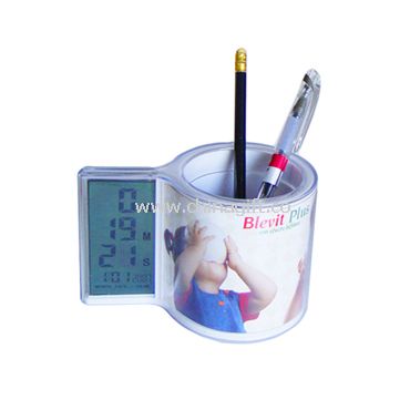 Table clock with Pen Holder