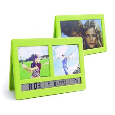 Digital alarm clock with photo frame and clip Indoor weather station
