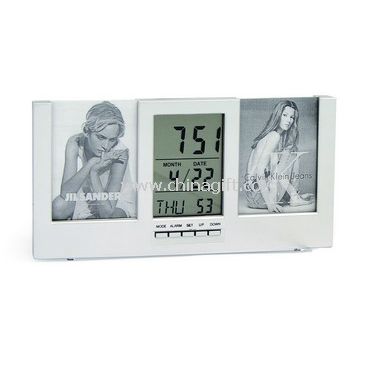 Indoor weather station with photo frame