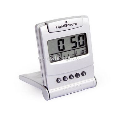 lcd travelling clock with alarm snooze temperature