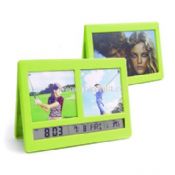 Digital alarm clock with photo frame and clip Indoor weather station