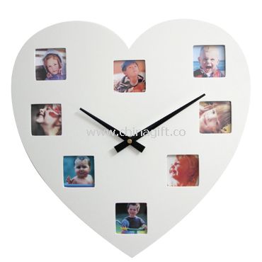 Heart Shape Photo Frame Wall Clock