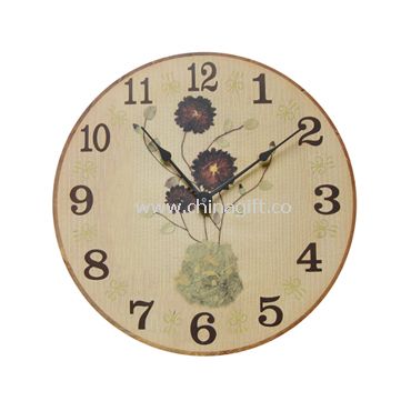 Round wooden clock