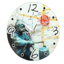 Printed glass clock China