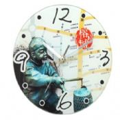 Printed glass clock