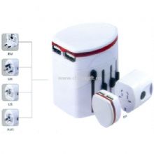 Multifunctional world adaptor with double USB hub China