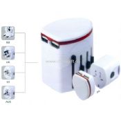 Multifunctional world adaptor with double USB hub